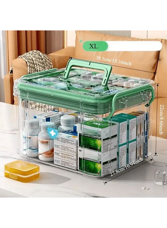 Black XL Heavy Duty Transparent Plastic Waterproof Medicine Cabinet Organizer - Image 5